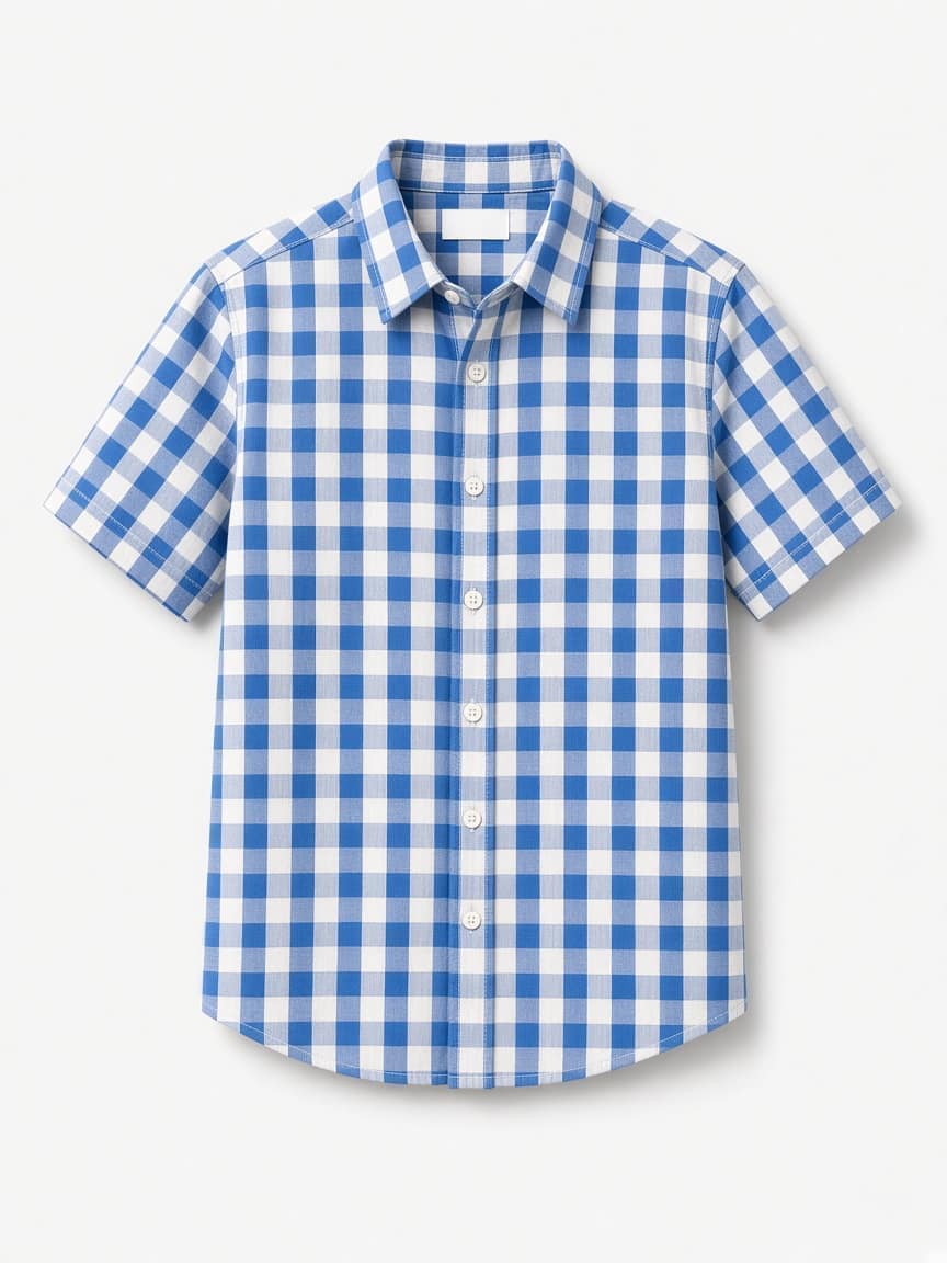 Gingham Button-Up Shirt